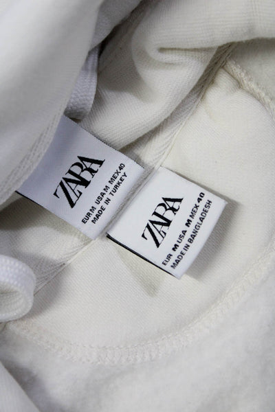 Zara Womens Sweatshirts Pullovers Tops White Size M Lot 2