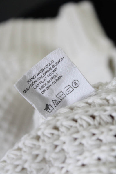 Intermix Womens White Cotton Mock Neck Sleeveless Sweater Vest Top Size P