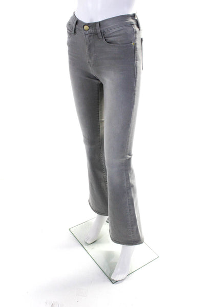 Frame Womens Light Gray Cotton High Rise Flare Leg Jeans Size 25