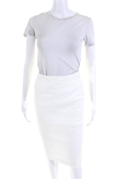 Intermix Womens High Waist Pencil Skirt White Cotton Size Small