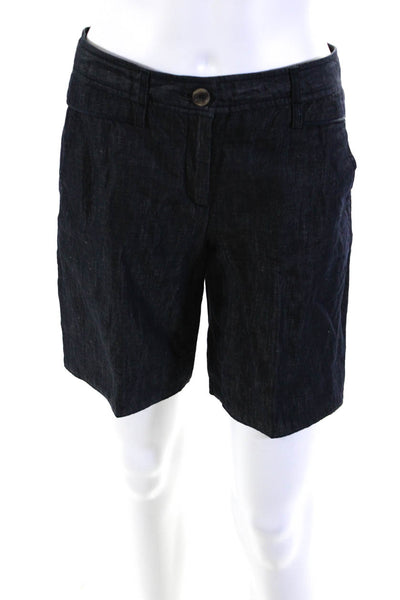 Faconnable Womens Dark Wash Shorts Dark Blue Cotton Size 4