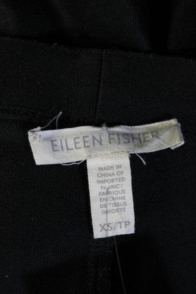 Eileen Fisher Womens Elastic Waist Twill Skinny Pants Leggings Black Size XS