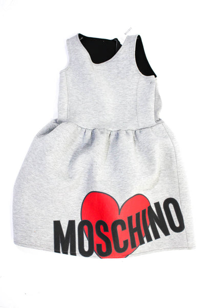Moschino Teen Girls Sleeveless A Line Crewneck Short Dress Gray Size 12
