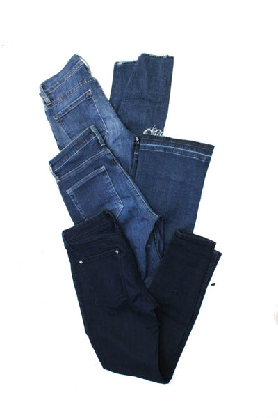 DL 1961 Frame Womens Fringed Hem Skinny Straight Jeans Blue Size 23 24 Lot 3