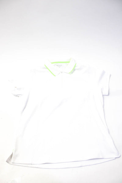 Athleta Womens Collar Quarter Zip Short Sleeves T-Shirt White Blue Size XL Lot 3
