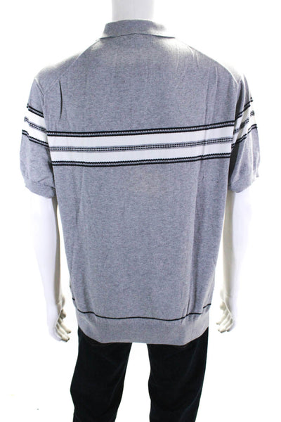Mr Turk Men's Short Sleeve Cotton Tripper Polo Shirt Gray Size XXL