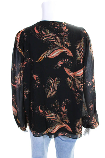 Whistles Women's Round Neck Long Sleeves Floral Blouse Size 12
