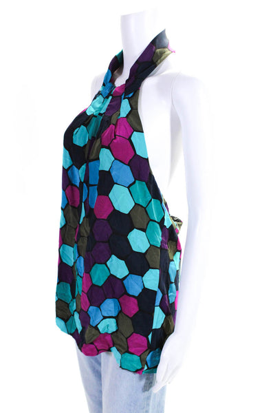 Trina Turk Women's Halter Neck Multicolor Blouse Size 12