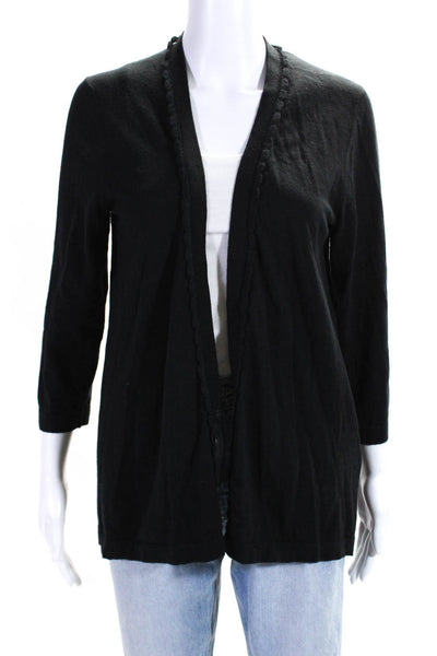 Broome Street Women's Open Front Long Sleeves Cardigan Sweater Black Size L