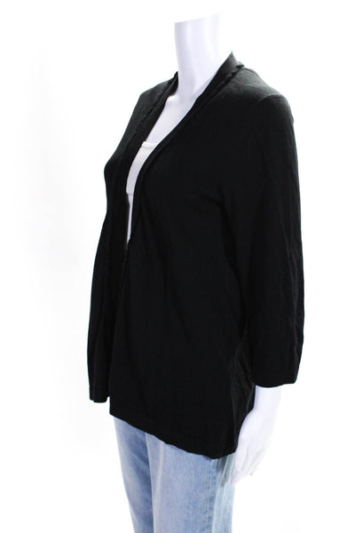 Broome Street Women's Open Front Long Sleeves Cardigan Sweater Black Size L