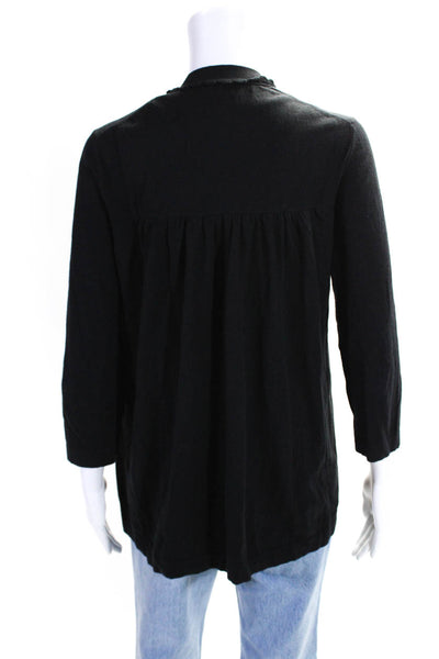 Broome Street Women's Open Front Long Sleeves Cardigan Sweater Black Size L