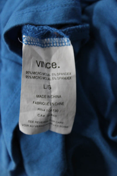 Vince Women's Scoop Neck Stretch Jersey Maxi Dress Blue Size L
