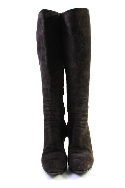 Calvin Klein Women's Suede Knee High Pointed Stiletto Boots Brown Size 9