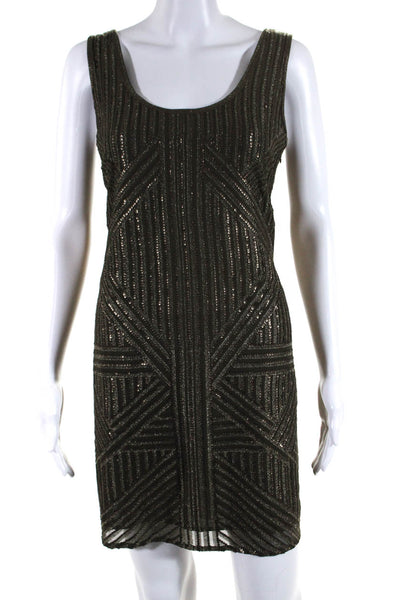 Rachel Zoe Women's Scoop Neck Sleeveless Sequin Mini Dress Green Size 4