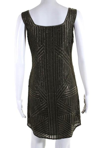 Rachel Zoe Women's Scoop Neck Sleeveless Sequin Mini Dress Green Size 4