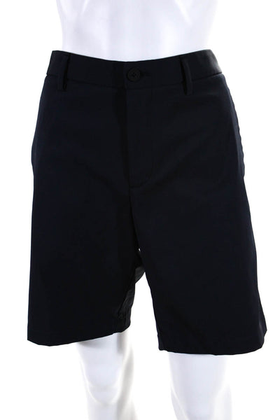 Theory Women's Flat Front Pockets Bermuda Short Navy Blue Size 33