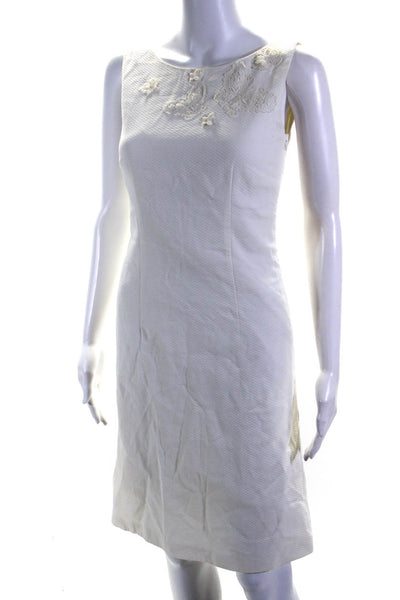 Moschino Cheap & Chic Womens Back Zip Scoop Neck Sheath Dress White Size 6