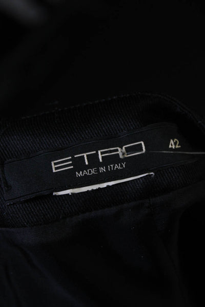 Etro Womens Satin Twill Surplice Midi Length Pencil Skirt Black Size IT 42