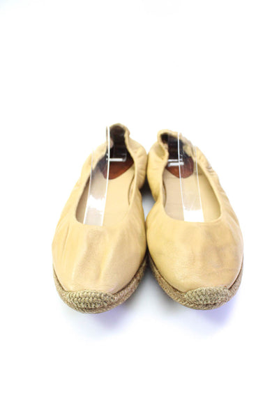 Christian Louboutin Womens Flat Leather Espadrilles Sandals Beige Size 41 11