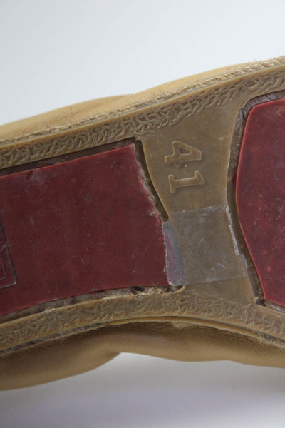 Christian Louboutin Womens Flat Leather Espadrilles Sandals Beige Size 41 11