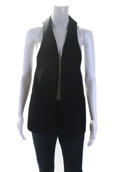 Smythe Women's Sleeveless Open Front Vest Black Size 2