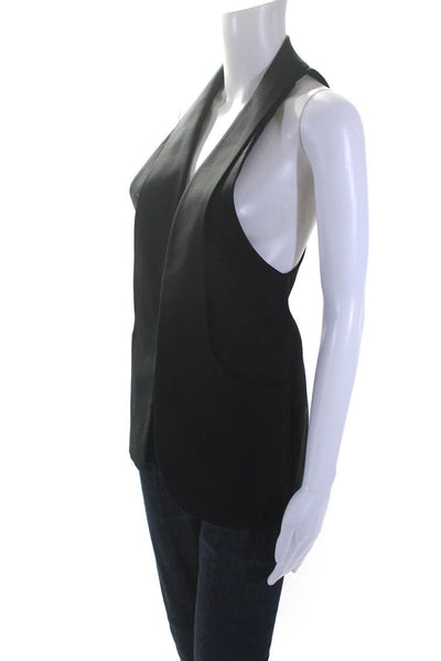 Smythe Women's Sleeveless Open Front Vest Black Size 2