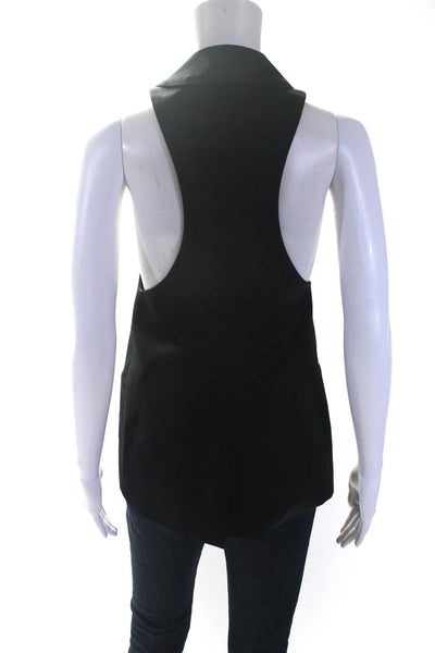 Smythe Women's Sleeveless Open Front Vest Black Size 2