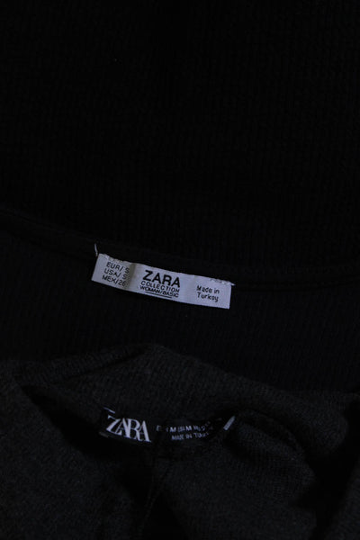 Zara Women's Mock Neck Short Sleeves A-Line Mini Dress Gray Size M Lot 2