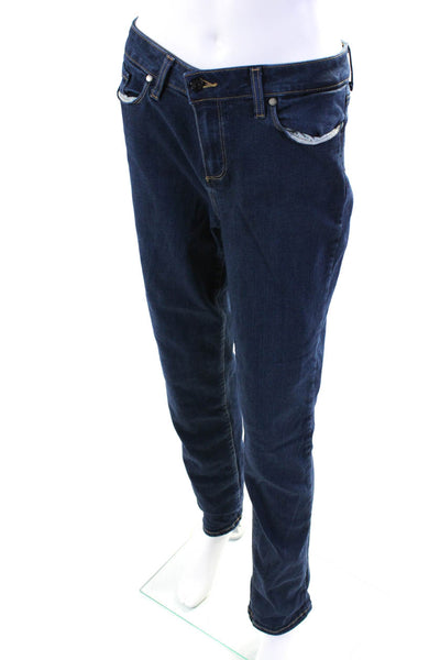 Paige Women's Mid Rise Slim Fit Dark Wash Skinny Jeans Blue Size 32