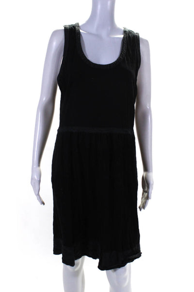 J Crew Womens Cotton Scoop Neck Sleeveless Knee Length Dress Black Size 12