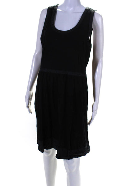 J Crew Womens Cotton Scoop Neck Sleeveless Knee Length Dress Black Size 12