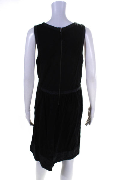 J Crew Womens Cotton Scoop Neck Sleeveless Knee Length Dress Black Size 12