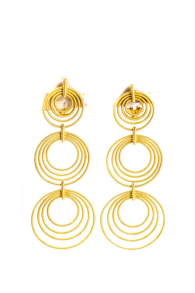 Buccellati Womens 18k Yellow Gold Circle Hawaii Waikiki Drop Earrings 15 g