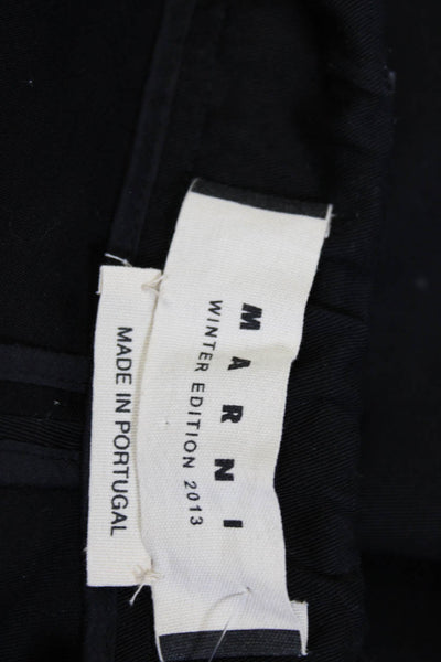 Marni Womens Cotton Drawstring Waist A-Line Knee Length Skirt Black Size 40