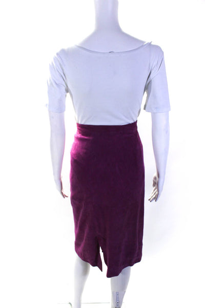 Milagro Womens Fuschia Suede High Rise Lined Midi A-Line Skirt Size 6