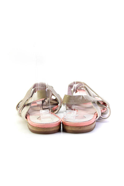 Chloe Womens Brown Orange Strappy Slingbacks Flat Sandals Shoes Size 7