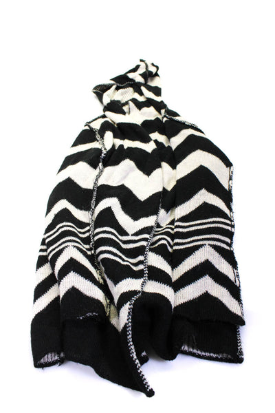 Elan Women's Chevron Print Open Front Hooded Cardigan Black/White Size M, Lot 2