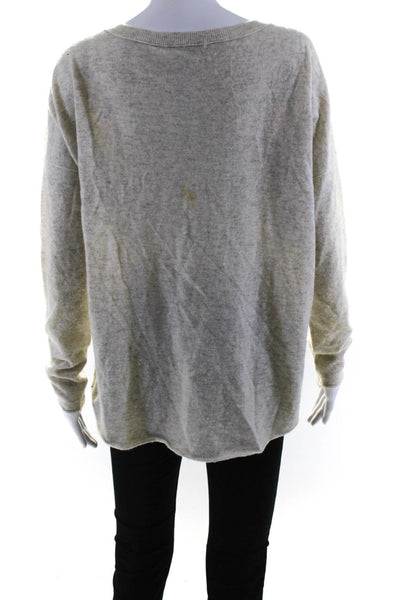 Vince Women's Crewneck Long Sleeves Pullover Cashmere Sweater Gray Size M