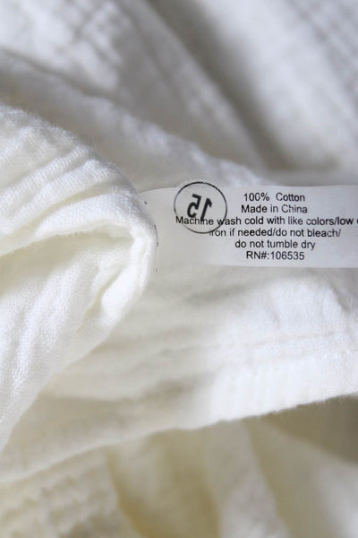Sundays Womens Cotton Gauze Lace Up Sleeveless A-Line Maxi Dress White Size XS
