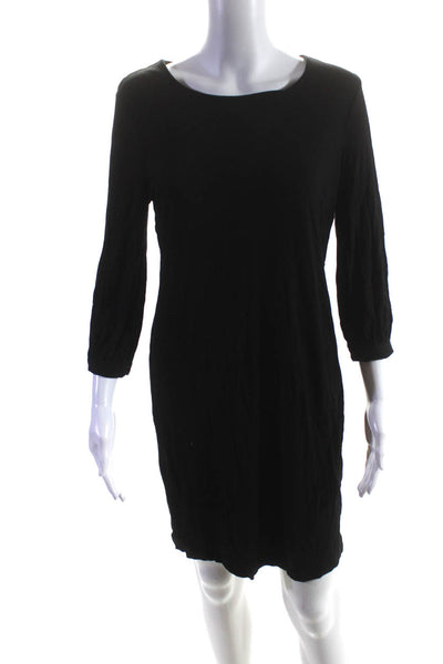 Rosie Pope Womens 3/4 Sleeve Crew Neck Jersey Shift Dress Black Size XS
