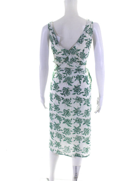 Kerry Casill Women's Cotton Tie Back Floral Print V-Neck Sundress White Size S