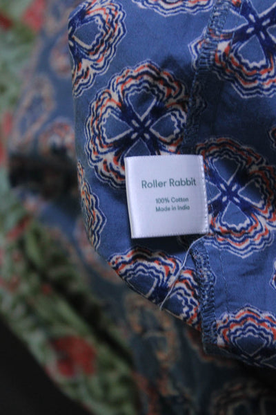 Roller Rabbit Women's Cotton Abstract Print Long Sleeve Shift Dress Blue Size S