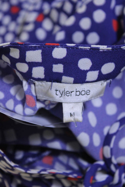 Tyler Boe Women's V-Neck Geometric Print Shift Dress Purple Size M