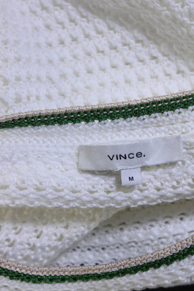 Vince Women's Cotton Long Sleeve Open Knit Blouse White Size M