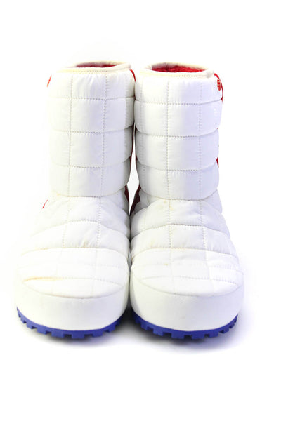 Tory Sport Womens Quilted Striped Pull On Fleece Lined Boots White Size 9.5