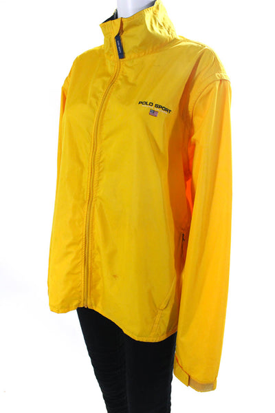 Polo Sport Ralph Lauren Womens Collared Logo Lightweight Jacket Yellow Large