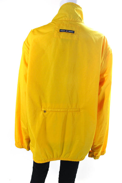 Polo Sport Ralph Lauren Womens Collared Logo Lightweight Jacket Yellow Large