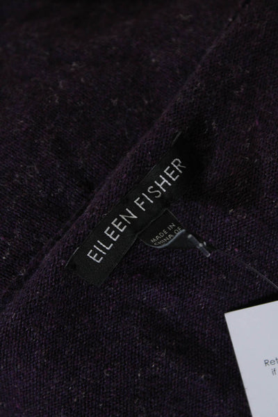 Eileen Fisher Womens Cotton Blend Draped Pullover Knit Blouse Top Purple Size M