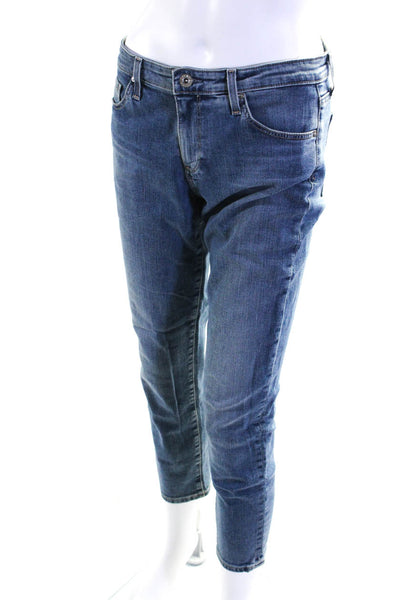 AG Adriano Goldschmied Women's Mid Rise Slim Fit Jeans Blue Size 27