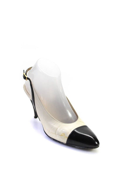 Salvatore Ferragamo Womens Grosgrain Bow Patent Slide Sandals Black Size 9B